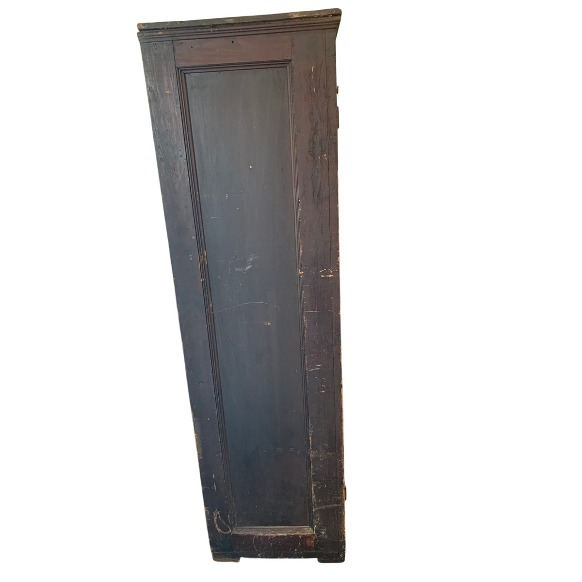 Antique Solid Wood Latching Cupboard – Rough-Hewn Rustic Farmhouse Cabinet
