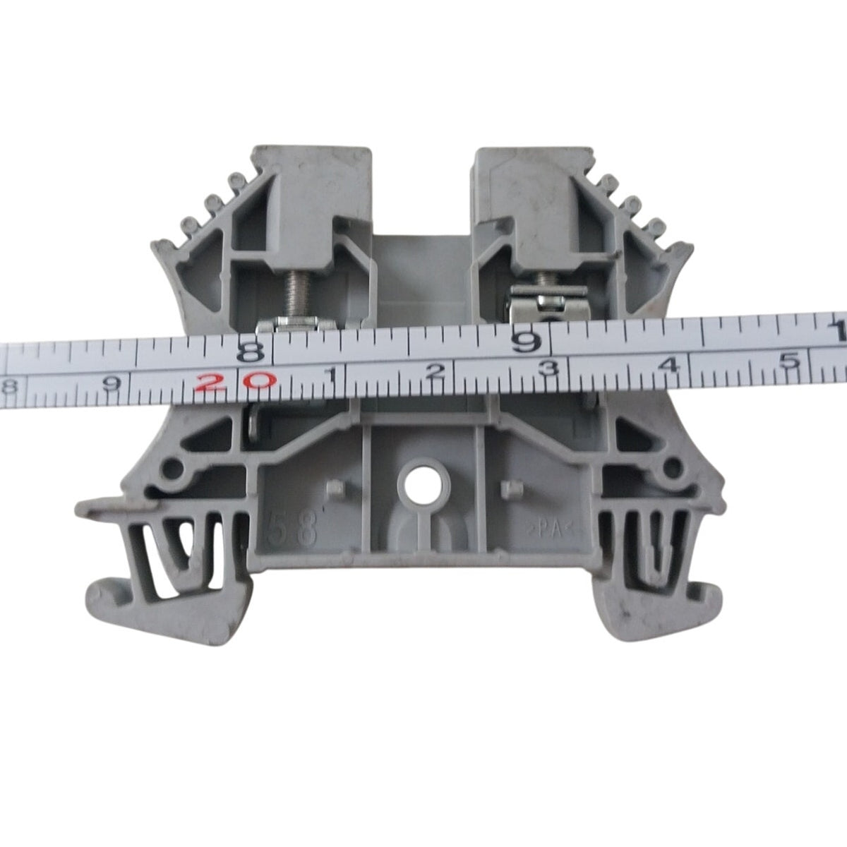 DIN Rail 2-Position Screw Feed-Through Terminal Block — 7-Pack, New