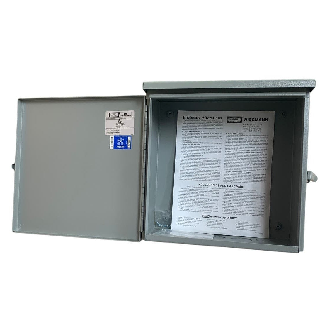 New Wiegmann B121206 12” X 12” X 6” Steel Wall Mount Cutout Box Enclosure