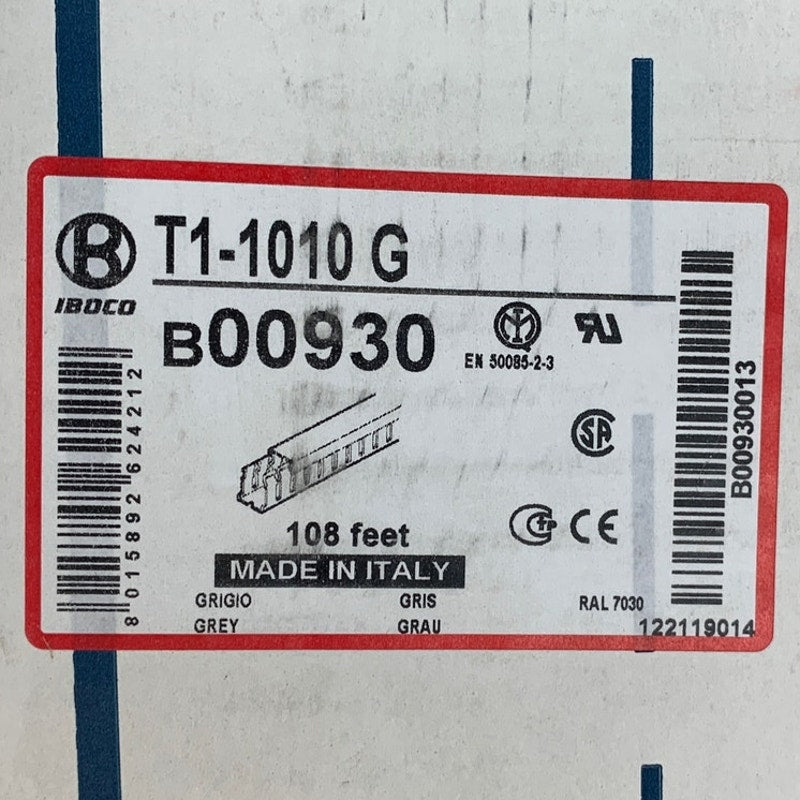 Iboco T1-1010G 1"x1" Open Slot Wire Duct with Covers — 45 ft, New