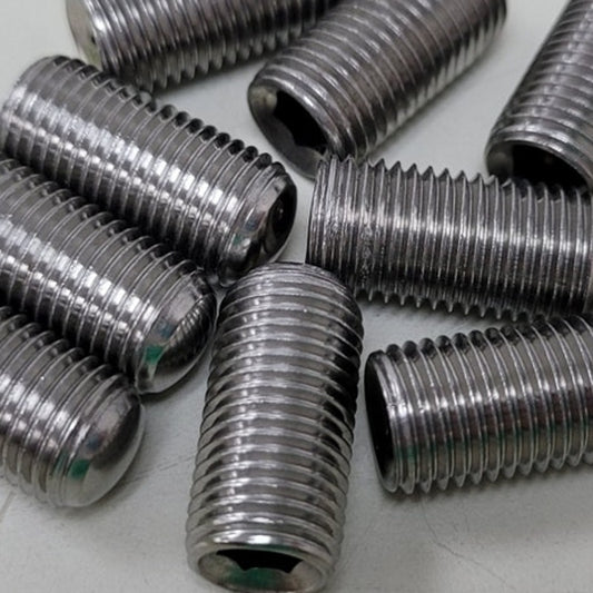 60 New Oval Point Set Screws S-5! The Right Way 3/8-24 X .8 S/S