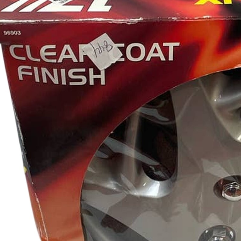 New NIB Four Trophy 17" Clear Coat Finish Silver Snap On Wheel Covers 96903