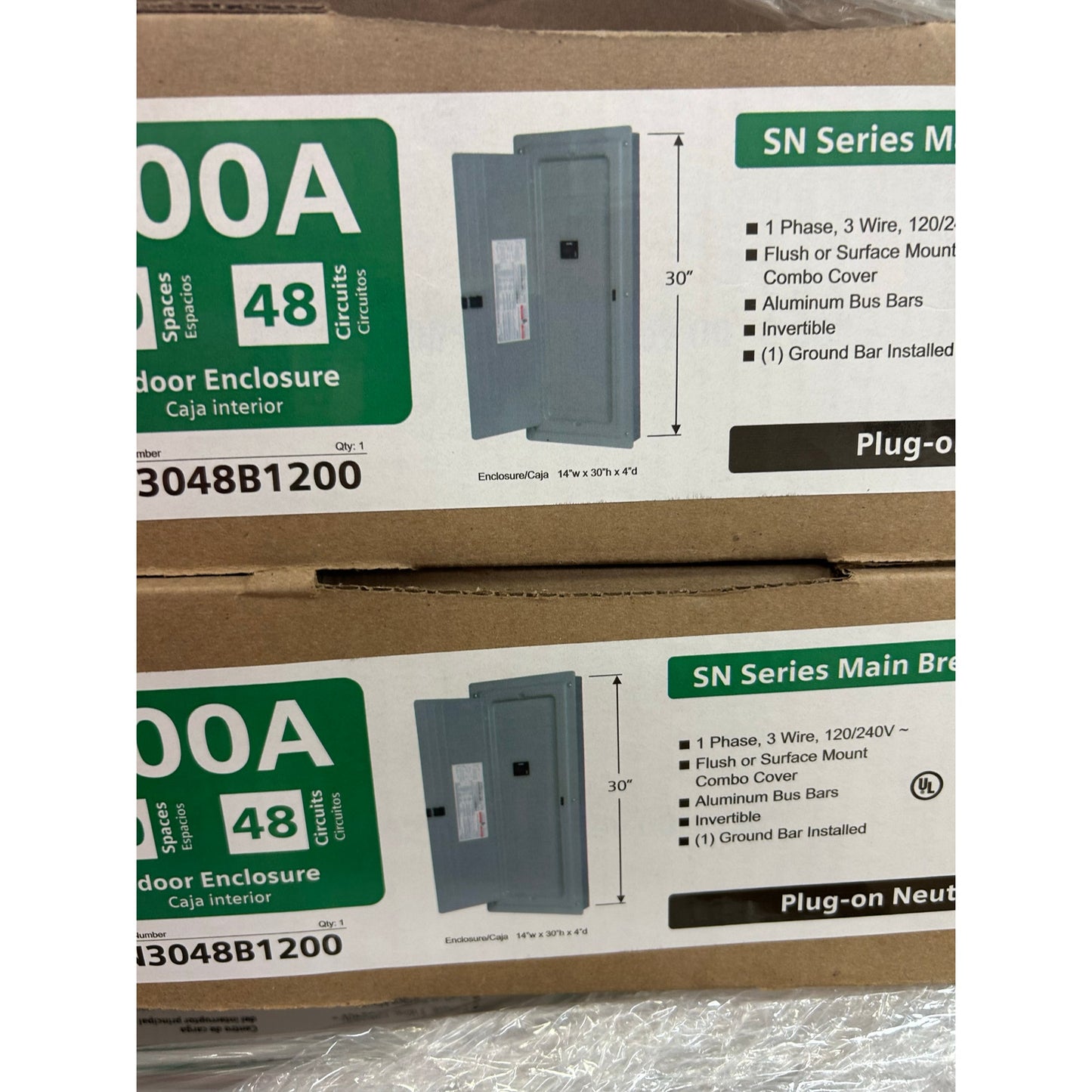 New Siemens 200A 30 Space 48 Circuit Main Breaker Indoor Electric Load Panel