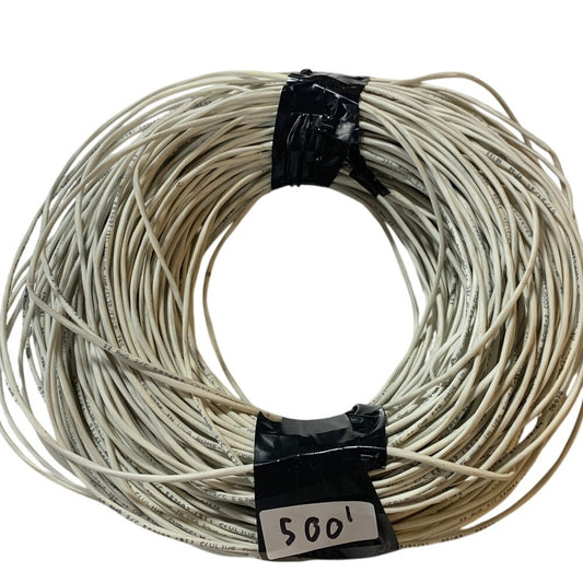 New Open Box 500' White 22 AWG 2/C Made In USA Clulius E57497 Wire