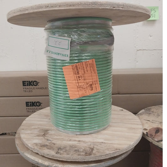 New Wooden Spool of 200 Feet Green 3/0 AWG Aluminum Electrical Wire