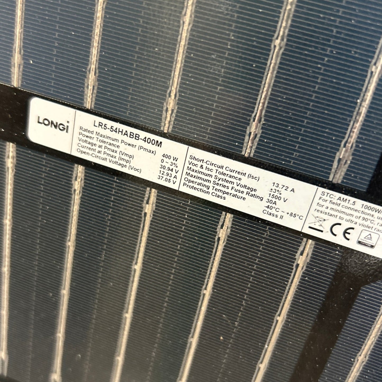 New LONGi BiFacial 400W 108 Half-Cut M10 Cells Black Frame 30mm Solar Panel