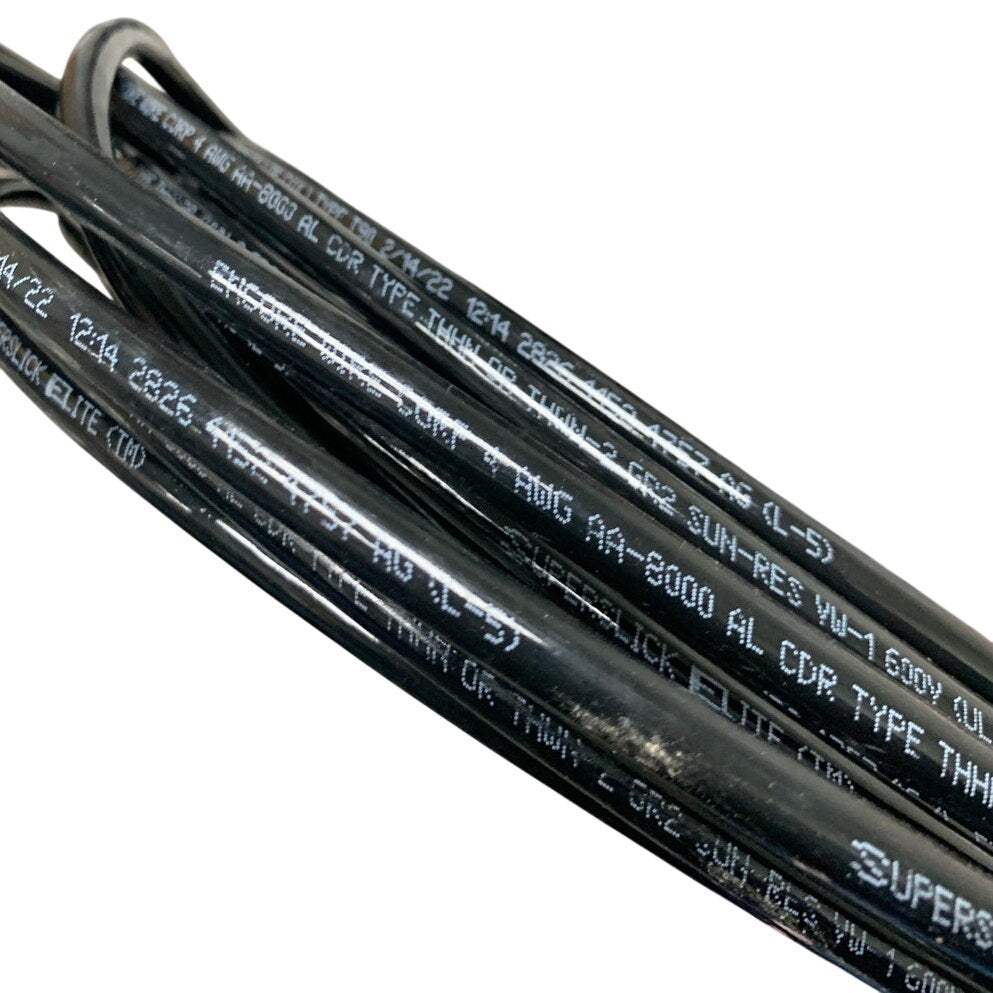 40' New Super Slick Elite 4 AWG Black Stranded Aluminum Cable Electrical Wire