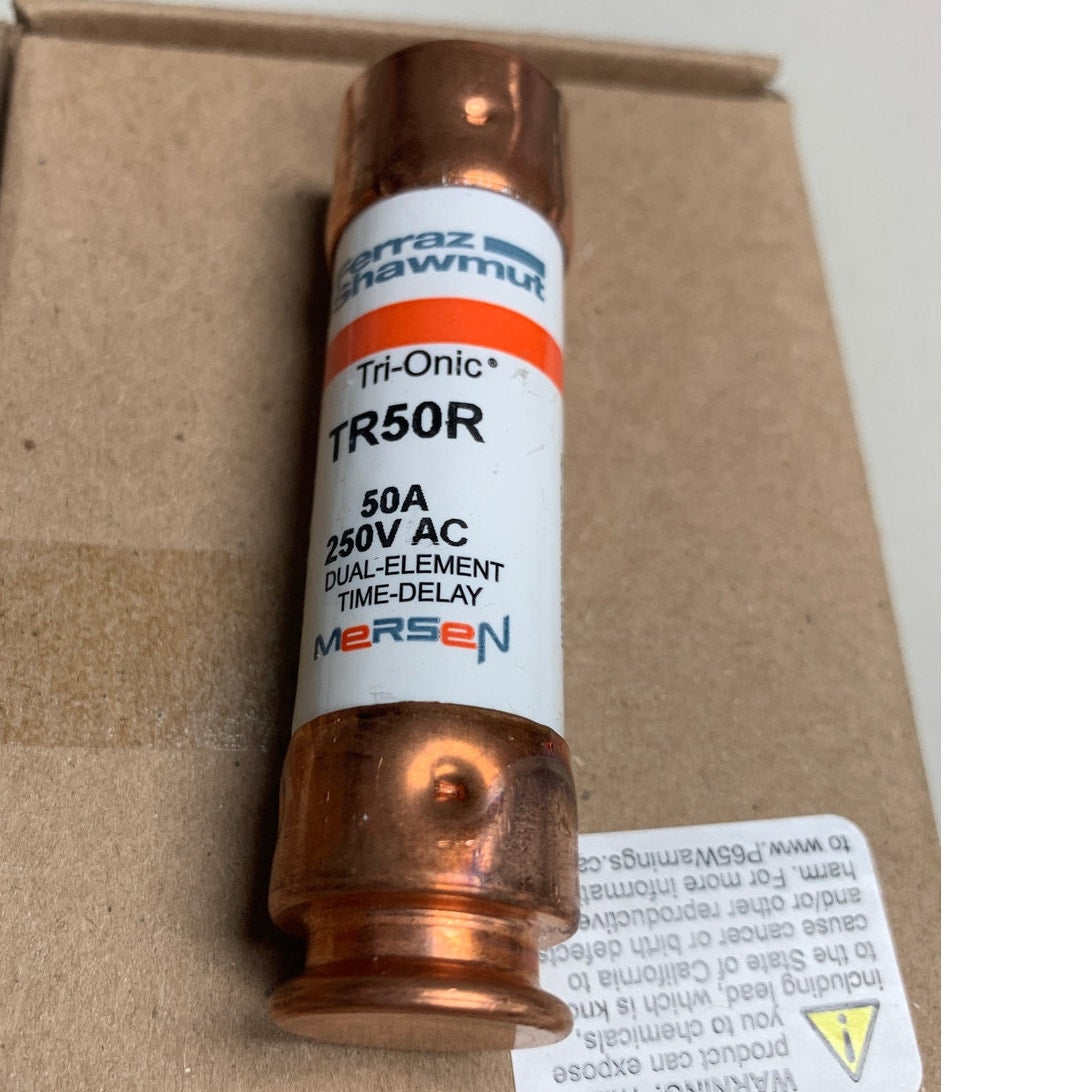 10 New In Box 50 Amp Mersen Tri-Onic Class RK5 Fuses TR50R 250V