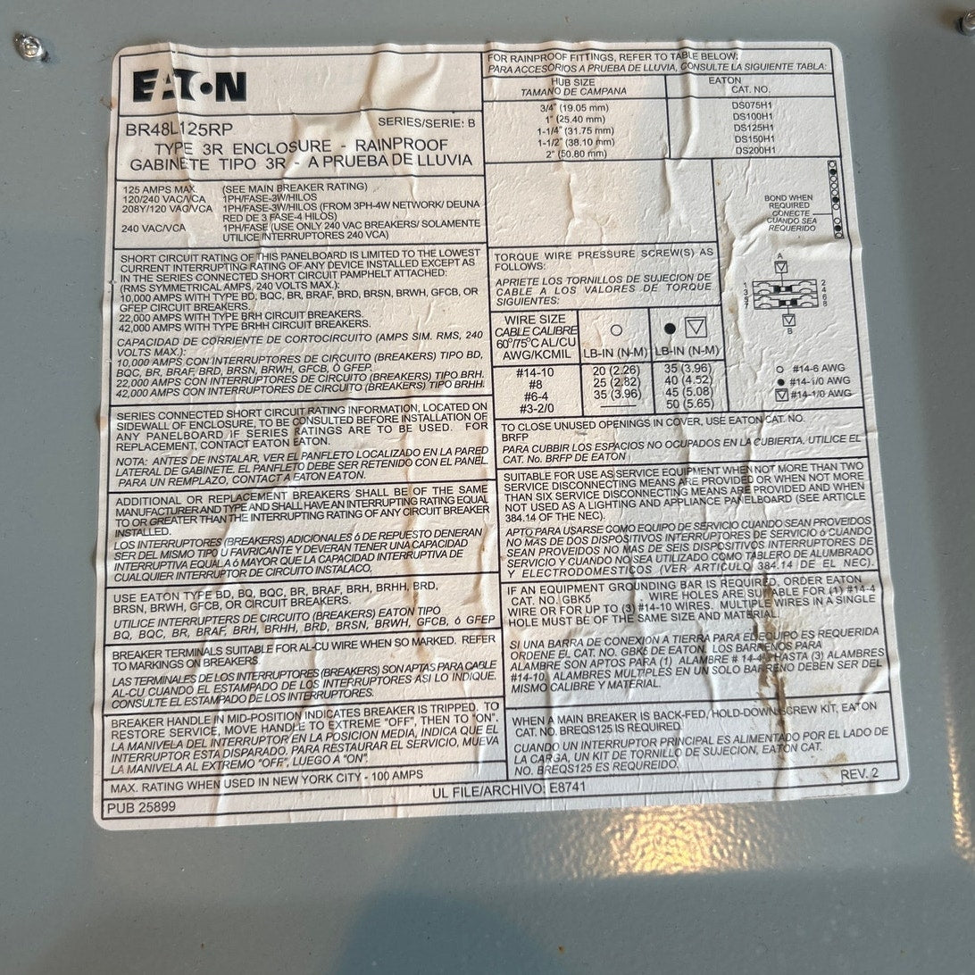 Eaton Type 3R Rainproof Electrical Enclosure — 11.5" x 13" x 4"